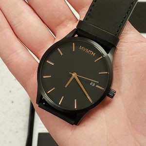 MVMT Black Rose Leather Classic Watch 45 mm